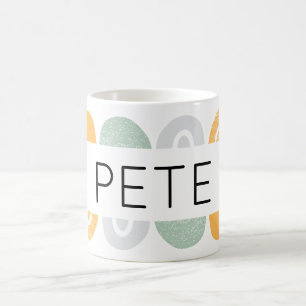 Aangepaste Mannen naam Mok Regenboog Neutral Coffe