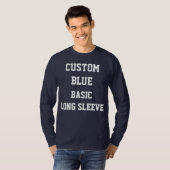 Aangepaste Mannen NAVY LONG SLEEVE T-SHIRT (Voorkant volledig)