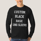Aangepaste Mannen ZWARTE LONG SLEEVE T-SHIRT (Voorkant)