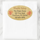 Aangepaste Maple Syrup-mantel laat ovaal Sticker a (Tas)