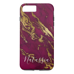 Aangepaste Marble Phone Case Burgundy