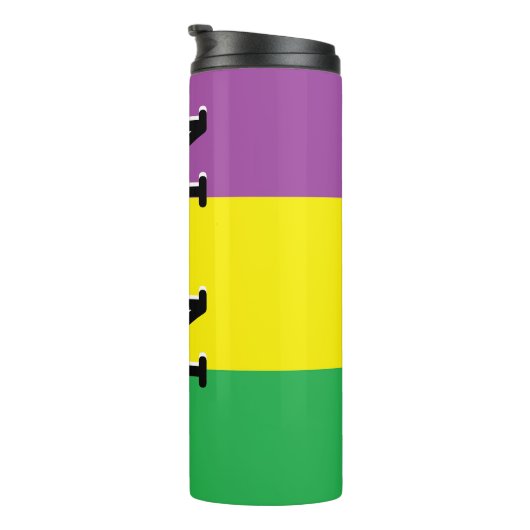Aangepaste mardi Gras Fat Dinsdag Nola Tumber Cup Thermosbeker (Geroteerd rechts)