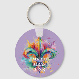 Aangepaste Mardi Gras Kleuren Sleutelhanger