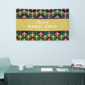 Aangepaste Mardi Gras Kleuren Spandoek (Beurs)