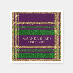 Aangepaste Mardi Gras Plaid Servet