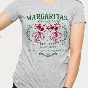 Aangepaste Margaritas en Huwelijk Bachelorette T-shirt