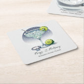 Aangepaste margarita's en huwelijksfeest bruidsfee vierkante kartonnen onderzetter (Schuin)