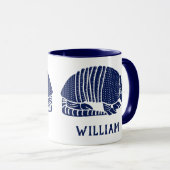 Aangepaste marine Blue Armadillo Mok (Voorkant rechts)