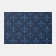 Aangepaste marine Blue Fleur de Lis Outdoor Doorma