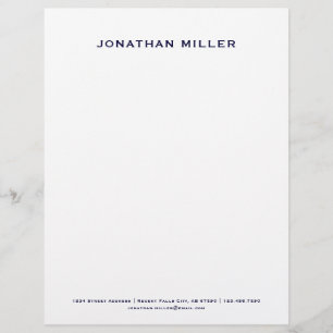 Aangepaste marine Blue Monogram Letterhead Briefhoofd