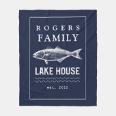 Aangepaste marine Blue Rustic Fleece Blanket Deken (Voorkant)