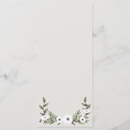 Aangepaste marine geschilderde anemonen bruiloft p programma (Achterkant)