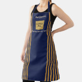 Aangepaste Marine & Gouden Streep Schort (Insitu)