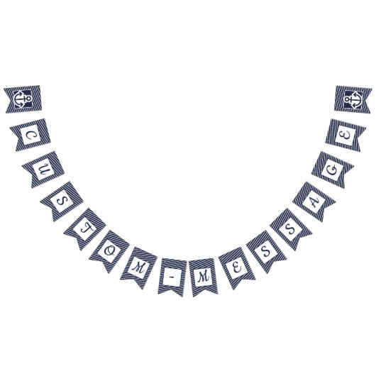 Aangepaste marine met gestreept preppy Anchor Bunt Vlaggetjes (Alle)