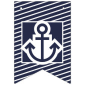 Aangepaste marine met gestreept preppy Anchor Bunt Vlaggetjes (Eerste vlag)