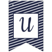 Aangepaste marine met gestreept preppy Anchor Bunt Vlaggetjes (Derde vlag)