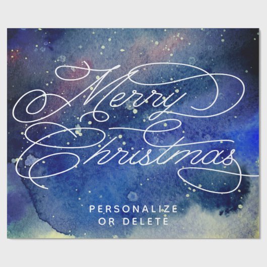 Aangepaste marineblauw-grote kerst cadeaupapier (Vlak)