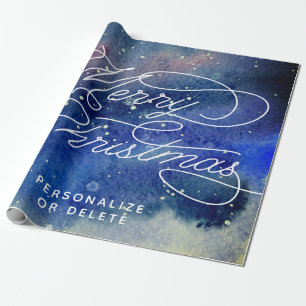 Aangepaste  marineblauw-grote kerst cadeaupapier