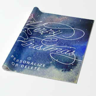 Aangepaste marineblauw-grote kerst cadeaupapier