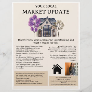 Aangepaste markt update onroerend goed deur kloppe flyer