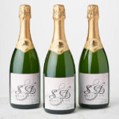 Aangepaste marmer met glitter-gegevens sparkling wijnetiket (Flessen)