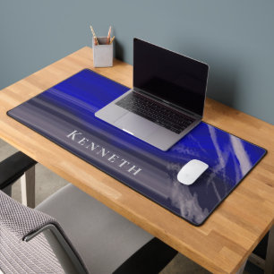Aangepaste marmer Navy blauw grijs moderne abstrac Bureaumat