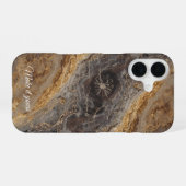 Aangepaste Marmeren Naam Telefoonhoes – Elegante S iPhone 16 Hoesje (Achterkant horizontaal)