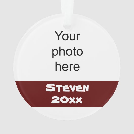 Aangepaste Maroon- en Gold-Football-versiering Ornament (achterkant)