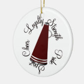 Aangepaste Maroon Megaphone Cheerleader Ornament (Links)