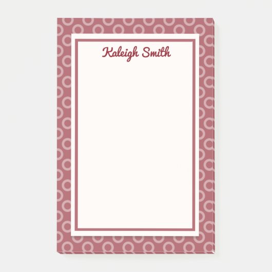Aangepaste maroon Polka Dots Post It Notes (Voorkant)