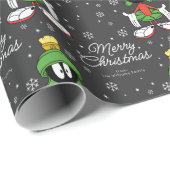 Aangepaste MARVIN DE MARTIAN™ Vrolijke Kerstdagen Cadeaupapier (Rol Hoek)