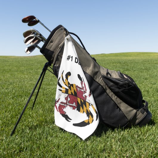 Aangepaste Maryland Flag Blue Crab Golf Towel Golfhanddoek (Groen)