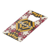 Aangepaste Maryland State Flag Bottle Open Kredietkaart Flessenopener (Voorkant Gekanteld)