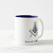 Aangepaste Masonic Blue Lodge Coffee-Mok Tweekleurige Koffiemok (Voorkant rechts)