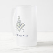 Aangepaste Masonic Blue Lodge-Mok Matglas Bierpul (Voorkant links)