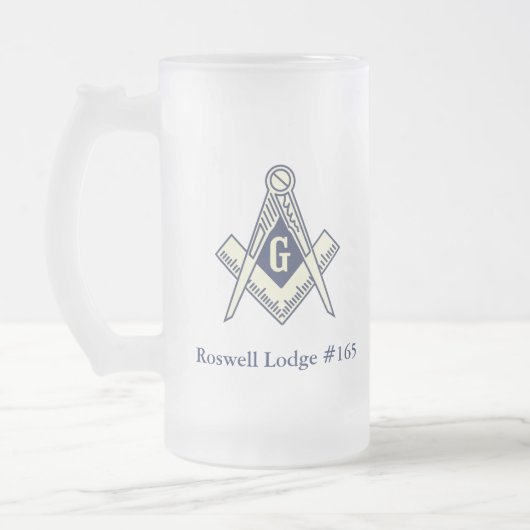 Aangepaste Masonic Blue Lodge-Mok Matglas Bierpul (Links)