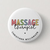 Aangepaste massagetherapie | Massagetherapiecadeau Ronde Button 5,7 Cm (Voorkant)