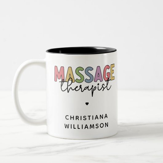 Aangepaste massagetherapie | Massagetherapiecadeau Tweekleurige Koffiemok (Links)