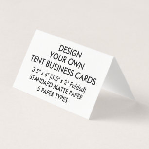 Aangepaste MATTE Tent-Visitekaartjes 3,5 x 2 inch Visitekaartjes
