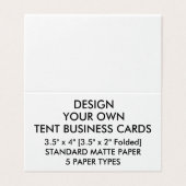 Aangepaste MATTE Tent-Visitekaartjes 3,5 x 2 inch Visitekaartjes (Buitenkant ongevouwen)