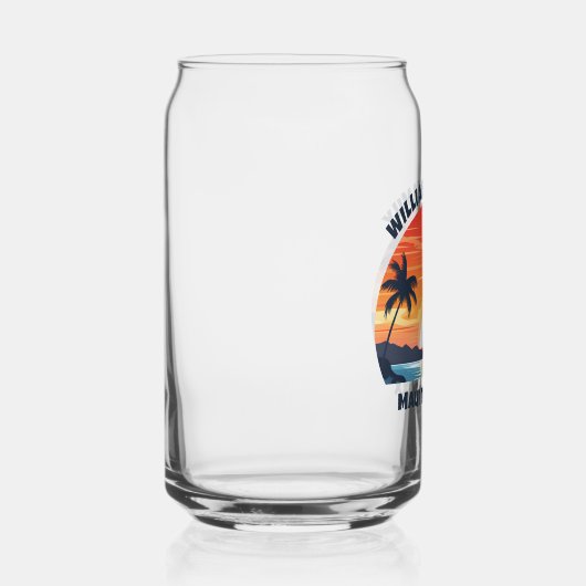 Aangepaste Maui Trip Sunrise Palmbomen Keepsake Blikvorm Glas (Rechts)