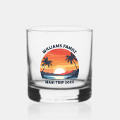 Aangepaste Maui Trip Sunrise Palmbomen Keepsake Whisky Glas (Voorkant)