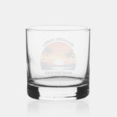 Aangepaste Maui Trip Sunrise Palmbomen Keepsake Whisky Glas (Achterkant)