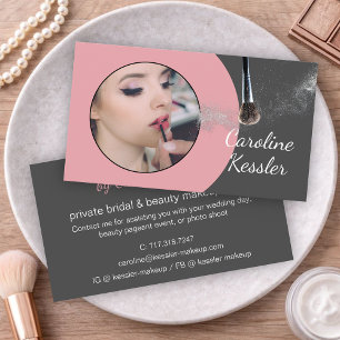 Aangepaste Mauve Taupe Blush Roze Make-up Artiest Visitekaartje
