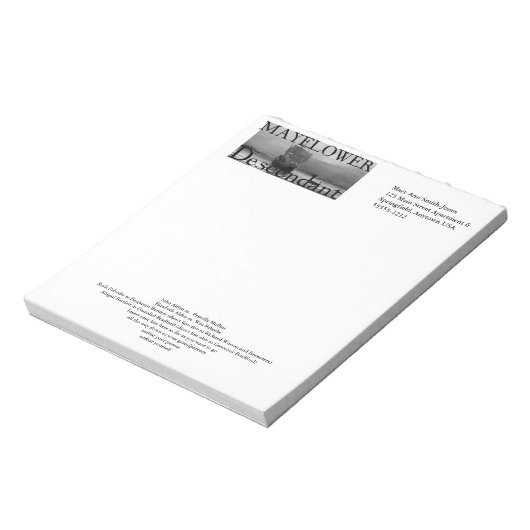 Aangepaste Mayflower Ancestors lijn Notitieblok (Gedraaid)