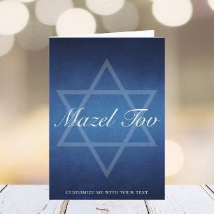 Aangepaste Mazel Tov Bar Mitzvah Blauwe Ster van D Kaart