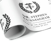 Aangepaste MD Doctor of Medicine Med School Afstud Cadeaupapier (Rol Hoek)