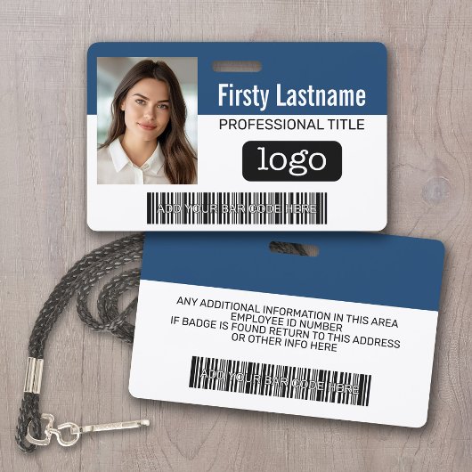 Aangepaste Medewerker - Foto, Bar Code, Logo, Naam Badge