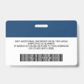 Aangepaste Medewerker - Foto, Bar Code, Logo, Naam Badge (Achterkant)