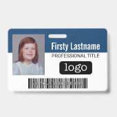 Aangepaste Medewerker - Foto, Bar Code, Logo, Naam Badge (Voorzijde)